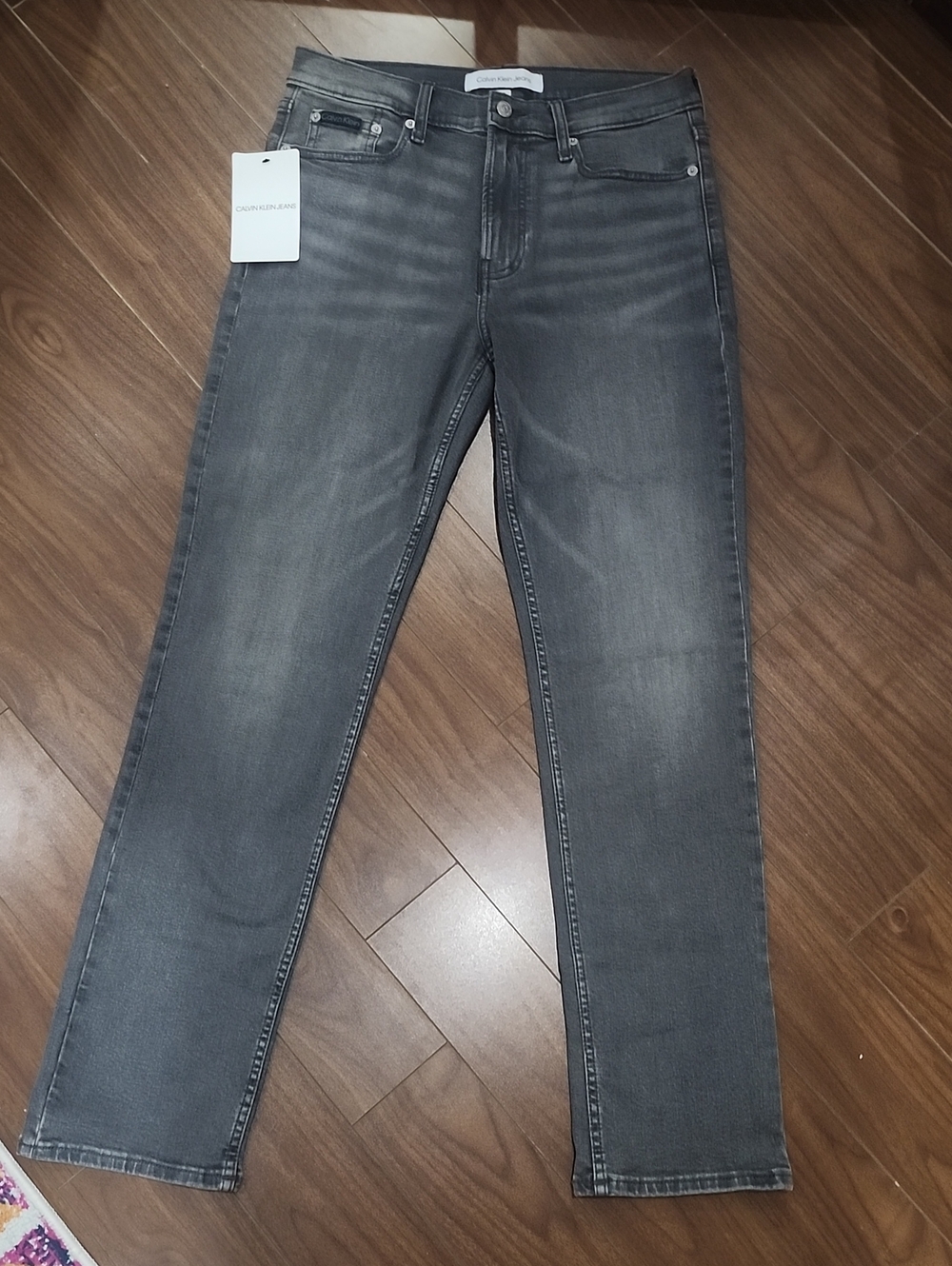 Calvin Klein Mens Straight Jeans Gray 30W/32L New With Tags